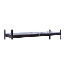 Rivetwell, Double Rivet Boltless Shelving with Center Support 60"W x 30"D 708 Midnight Ebony 1 Level  Includes EZ Deck Decking