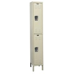 Hallowell Premium Locker, 729 Tan, Double Tier, 1-Wide, Knock-Down