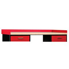 Fort Knox Side and Back Rail Kit, 60"W x 24"D x 5"H, Red (textured)