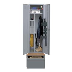 Hallowell TaskForceXP Emergency Response Locker with Drawer/Base, 24"W x 24"D x 72"H, 725 Dark Gray, Single Tier, Double Door with Base/Drawer, 1-Wide, All-Welded