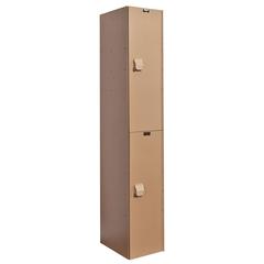 AquaMax Plastic Locker, Taupe Body and Doors, Double Tier, 1-Wide, Assembled
