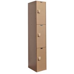 AquaMax Plastic Locker, Taupe Body and Doors, Triple Tier, 1-Wide, Assembled