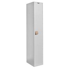 MedSafe AquaMax Anitmicrobial Plastic Locker, 12"W x 18"D x 72"H, White Body and Doors, Single Tier, 1-Wide, Assembled
