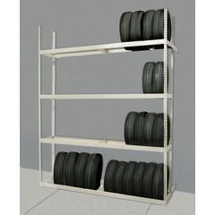 Rivetwell, Single Row, Tire Storage Shelving 729 Tan 3 Levels Starter Unit