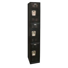 Black Tie Locker, 708 Midnight Ebony, Triple Tier, 1-Wide, Knock-Down