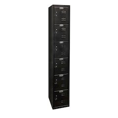 Black Tie Locker, 708 Midnight Ebony, Six Tier, 1-Wide, Assembled