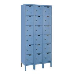 Hallowell Premium Locker, 707 Marine Blue, 6-Tier, 3-Wide, Knock-Down