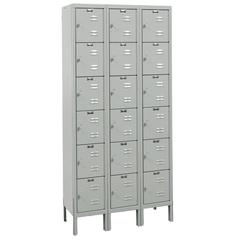 Hallowell Premium Locker, 711 Light Gray, 6-Tier, 3-Wide, Knock-Down