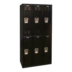 Black Tie Locker, 708 Midnight Ebony, Double Tier, 3-Wide, Knock-Down