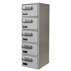 Hallowell Cell Phone/Tablet Locker, 711 Light Gray, 5-Tier, 1-Wide, Assembled