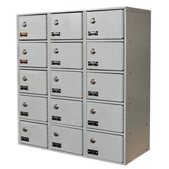 Hallowell Cell Phone/Tablet Locker, 711 Light Gray, 5-Tier, 3-Wide, Assembled