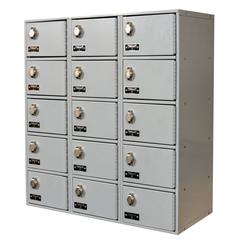 Hallowell Cell Phone/Tablet Locker, 711 Light Gray, 5-Tier, 3-Wide, Assembled