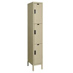 Hallowell DigiTech Electronic Locker, 729 Tan, Triple Tier, 1-Wide, Knock-Down