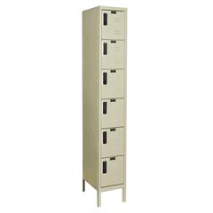 Hallowell DigiTech Electronic Locker, 729 Tan, 6-Tier, 1-Wide, Knock-Down