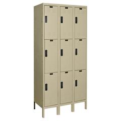 Hallowell DigiTech Electronic Locker, 729 Tan, Triple Tier, 3-Wide, Knock-Down