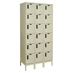Hallowell DigiTech Electronic Locker, 729 Tan, 6-Tier, 3-Wide, Knock-Down
