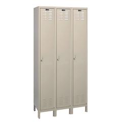 Hallowell Value Max Locker, 729 Tan, Single Tier, 3-Wide, Knock-Down