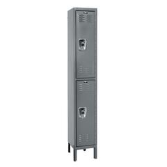 Hallowell ReadyBuilt Locker, 725 Dark Gray, Double Tier, 1-Wide, Assembled