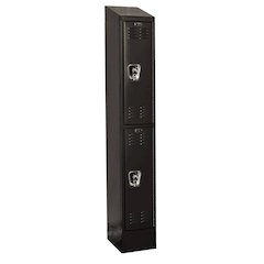 Hallowell ReadyBuilt II Locker, 708 Black, Double Tier, 1-Wide, Assembled