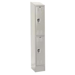 Hallowell ReadyBuilt II Locker, 711 Light Gray, Double Tier, 1-Wide, Assembled