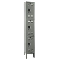Hallowell ReadyBuilt Locker, 725 Dark Gray, Triple Tier, 1-Wide, Assembled