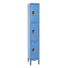Hallowell ReadyBuilt Locker, 707 Marine Blue, Triple Tier, 1-Wide, Assembled