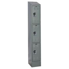 Hallowell ReadyBuilt II Locker, 725 Dark Gray, Triple Tier, 1-Wide, Assembled