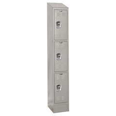 Hallowell ReadyBuilt II Locker, 711 Light Gray, Triple Tier, 1-Wide, Assembled