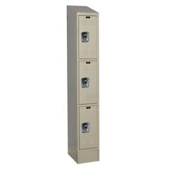 Hallowell ReadyBuilt II Locker, 729 Tan, Triple Tier, 1-Wide, Assembled