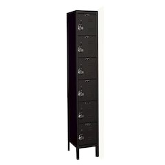 Hallowell ReadyBuilt Locker, 708 Black, 6-Tier, 1-Wide, Assembled