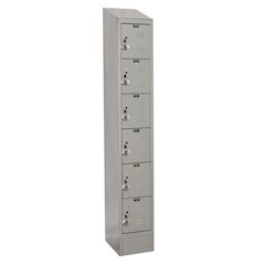 Hallowell ReadyBuilt II Locker, 711 Light Gray, 6-Tier, 1-Wide, Assembled