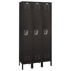 Hallowell ReadyBuilt Locker, 708 Black, Single Tier, 3-Wide, Assembled