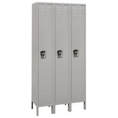Hallowell ReadyBuilt Locker, 711 Light Gray, Single Tier, 3-Wide, Assembled