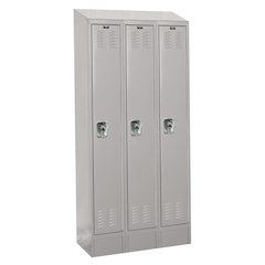 Hallowell ReadyBuilt II Locker, 711 Light Gray, Single Tier, 3-Wide, Assembled