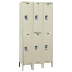 Hallowell ReadyBuilt Locker, 729 Tan, Double Tier, 3-Wide, Assembled