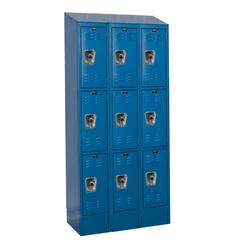 Hallowell ReadyBuilt II Locker, 707 Marine Blue, Triple Tier, 3-Wide, Assembled
