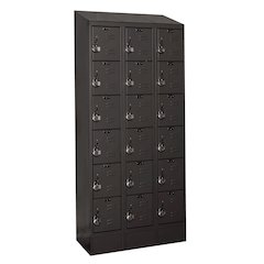 Hallowell ReadyBuilt II Locker, 708 Black, 6-Tier, 3-Wide, Assembled