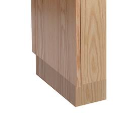 Hallowell All-Wood Club Locker End Base 18"D x 4"H Natural Red Oak with Clear Finish