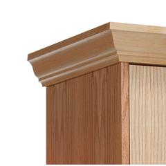 Hallowell All-Wood Club Locker Crown Molding End 18"D x 4"H Natural Red Oak with Clear Finish