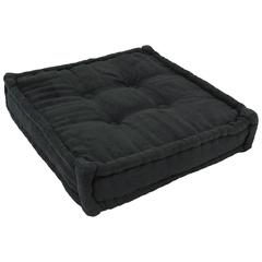 20-inch Square Corded Floor Pillow with Button Tufts