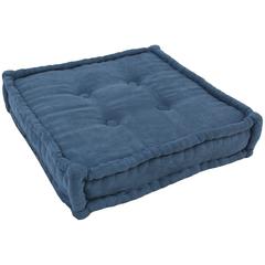 20-inch Square Corded Floor Pillow with Button Tufts