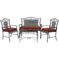 Set of Three Outdoor Spun Polyester Settee Cushion Set