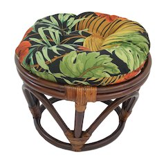 18-inch Round Spun Polyester Tufted Footstool Cushion