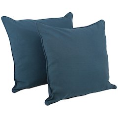 25-inch Double-corded Solid Twill Square Floor Pillows with Inserts (Set of 2)