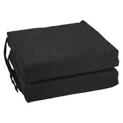 Blazing Needles Indoor 16" x 16" Microsuede Chair Cushion, Black