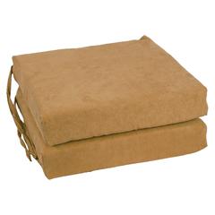 Blazing Needles Indoor 16" x 16" Microsuede Chair Cushion, Camel