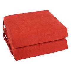 Blazing Needles Indoor 16" x 16" Microsuede Chair Cushion, Cardinal Red