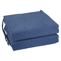 Blazing Needles Indoor 16" x 16" Microsuede Chair Cushion, Indigo