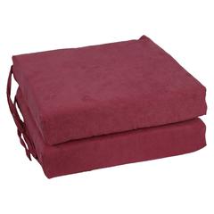 Blazing Needles Indoor 16" x 16" Microsuede Chair Cushion, Red Wine