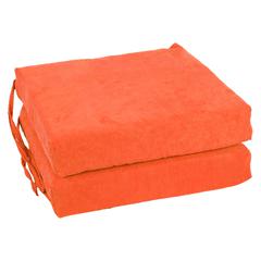 Blazing Needles Indoor 16" x 16" Microsuede Chair Cushion, Tangerine Dream